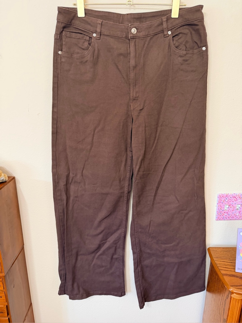 Divided wide legged brown jeans size 16